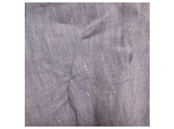Autre Marque Blouse en lin SOIL Gris Bleu clair - vue 5