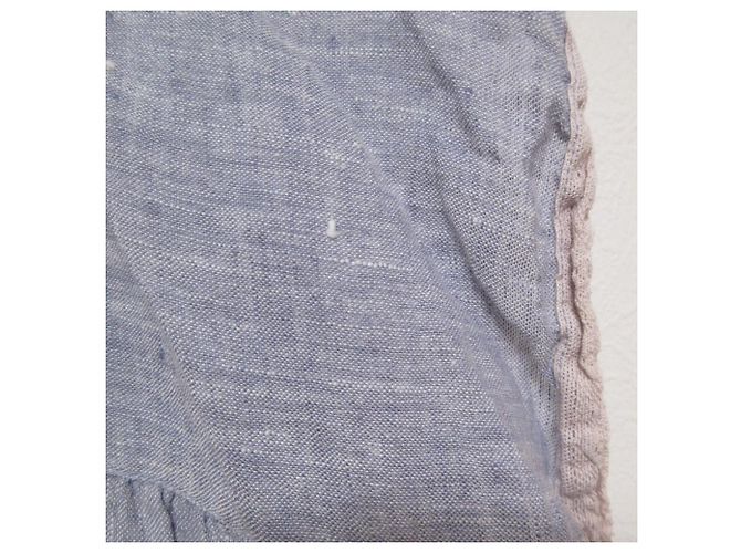 Autre Marque Blouse en lin SOIL Gris Bleu clair - vue 6