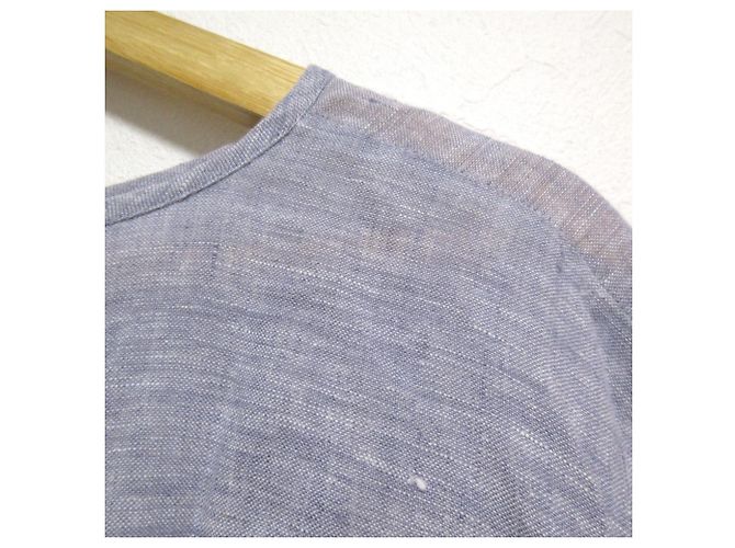 Autre Marque Blouse en lin SOIL Gris Bleu clair - vue 7