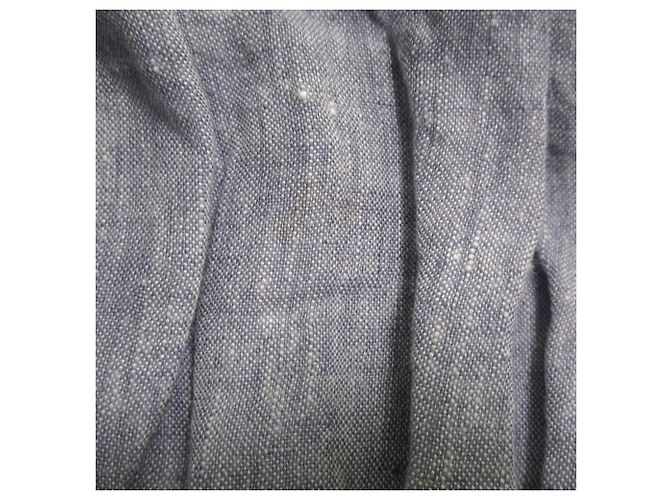 Autre Marque Blouse en lin SOIL Gris Bleu clair - vue 9