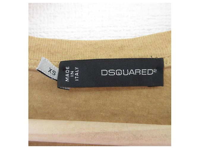 Autre Marque Camiseta V-neck con logo bordado DSQUARED2 Beige - vista 4