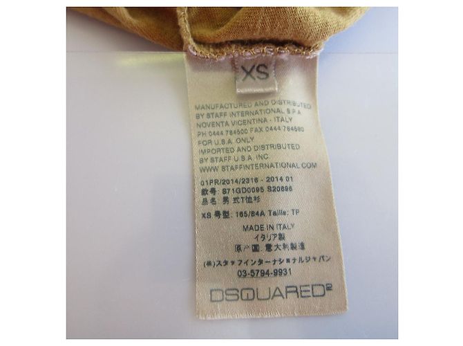 Autre Marque Camiseta V-neck con logo bordado DSQUARED2 Beige - vista 5