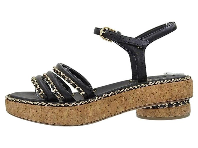 Timeless Sandali in pelle Chanel Coco Mark Nero - vista 3