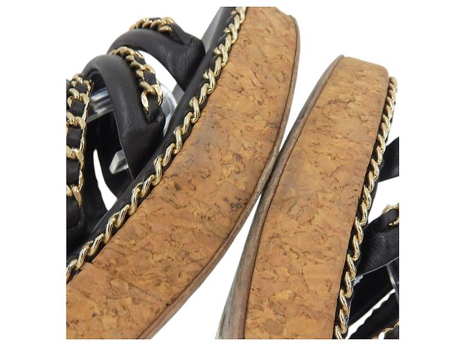 Timeless Sandali in pelle Chanel Coco Mark Nero - vista 5