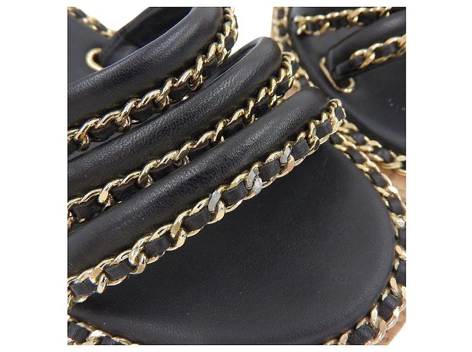 Timeless Sandali in pelle Chanel Coco Mark Nero - vista 6