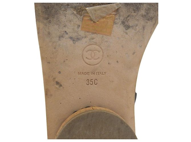 Timeless Sandali in pelle Chanel Coco Mark Nero - vista 7