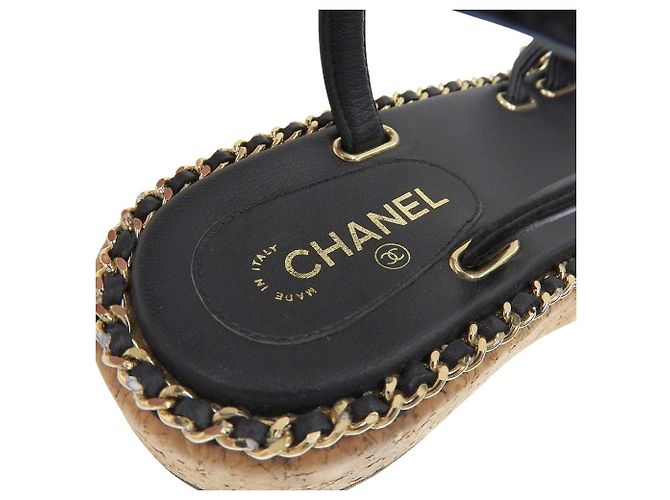 Timeless Sandali in pelle Chanel Coco Mark Nero - vista 8