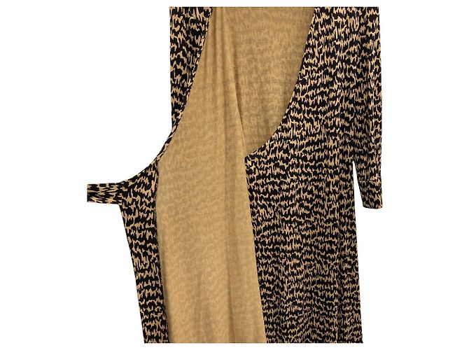 Autre Marque Vestido de seda Diane von Furstenberg Negro Beige - vista 4