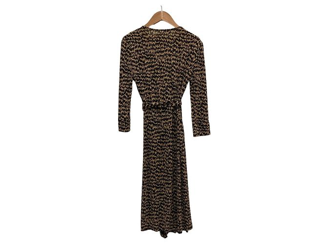 Autre Marque Vestido de seda Diane von Furstenberg Negro Beige - vista 5