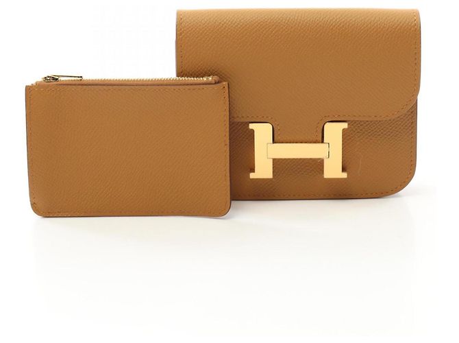 Billetera Bifold Slim Constance Hermès Castaño - vista 6