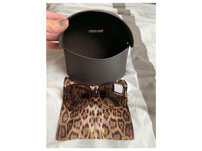 Roberto Cavalli Oversized Sonnenbrille Hellbraun - Ansicht 8