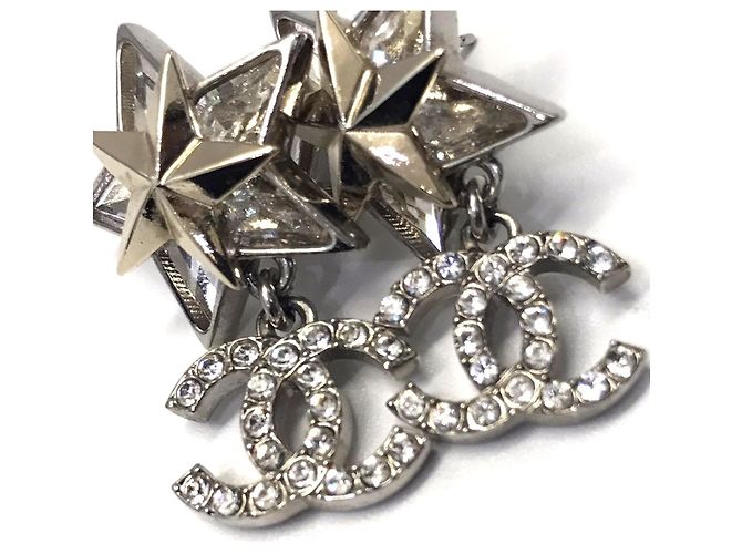 Orecchini a goccia placcati in oro Chanel con stella in strass - vista 5