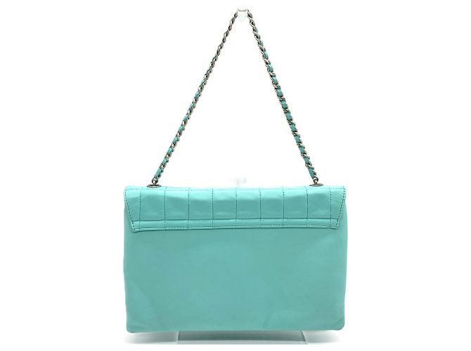 Borsa a mano Chanel 2.55 Chocobar con catena Turchese - vista 2
