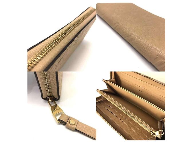 Cartera Zippy Louis Vuitton en Monogram Empreinte Beige Duna - vista 4