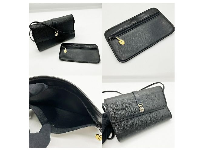 Borsa a spalla in pelle nera Christian Dior Nero - vista 6