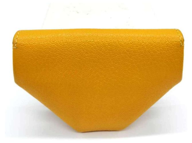 Monedero Hermès Levain Quatre en cuero de cabra amarillo - vista 2