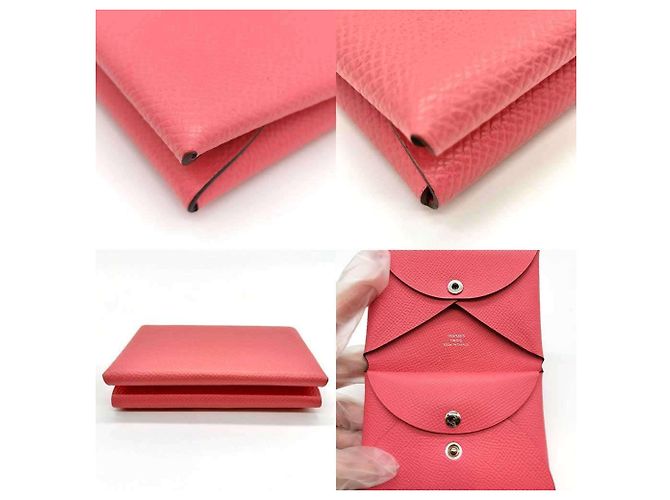 Tarjetero Calvi Duo de Hermès en Rosa Azalee - vista 3