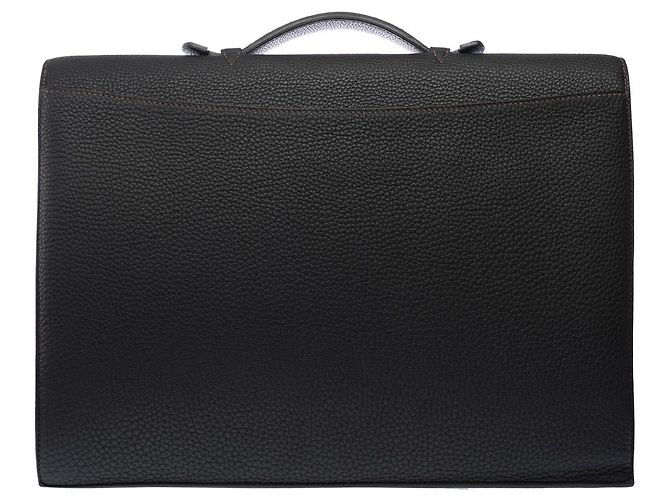 Sac à dépêches Hermès HERMES Black Leather Sac a Depeches - 102968 - view 3