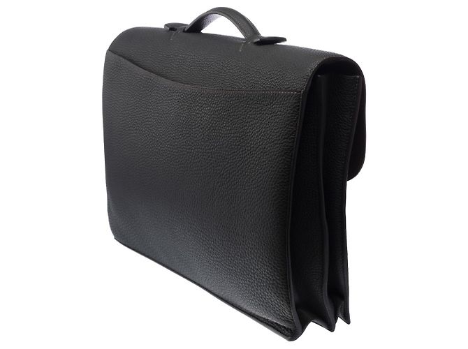 Sac à dépêches Hermès HERMES Black Leather Sac a Depeches - 102968 - view 5