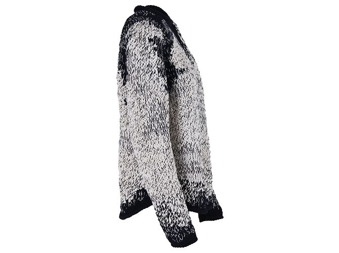 Schwarzer und weißer Strickpullover mit Pailletten von Brunello Cucinelli Braun - Ansicht 2