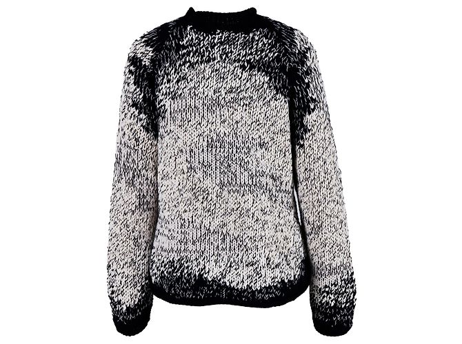 Schwarzer und weißer Strickpullover mit Pailletten von Brunello Cucinelli Braun - Ansicht 3