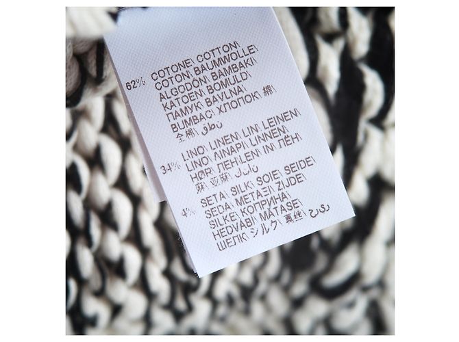 Schwarzer und weißer Strickpullover mit Pailletten von Brunello Cucinelli Braun - Ansicht 7