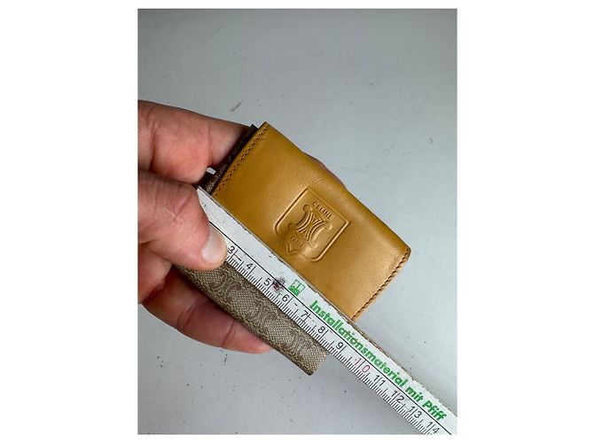 Triomphe Céline Vintage Celine Paris Leather Purse beige Yellow - view 7