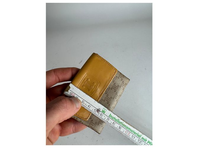 Triomphe Céline Vintage Celine Paris Leather Purse beige Yellow - view 9
