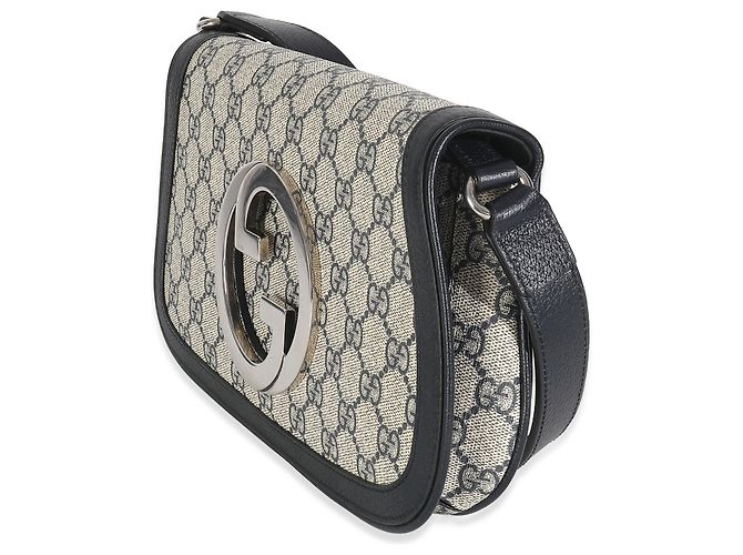 Borsa a spalla Blondie in tela GG Supreme beige e blu di Gucci - vista 3