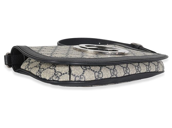 Borsa a spalla Blondie in tela GG Supreme beige e blu di Gucci - vista 7