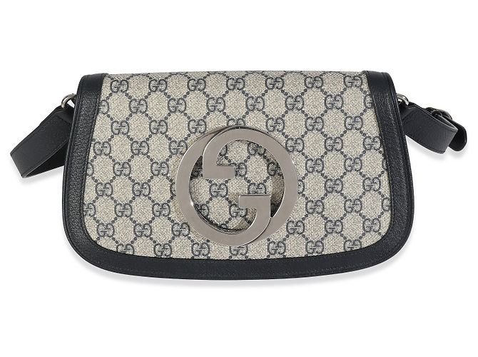 Borsa a spalla Blondie in tela GG Supreme beige e blu di Gucci - vista 8