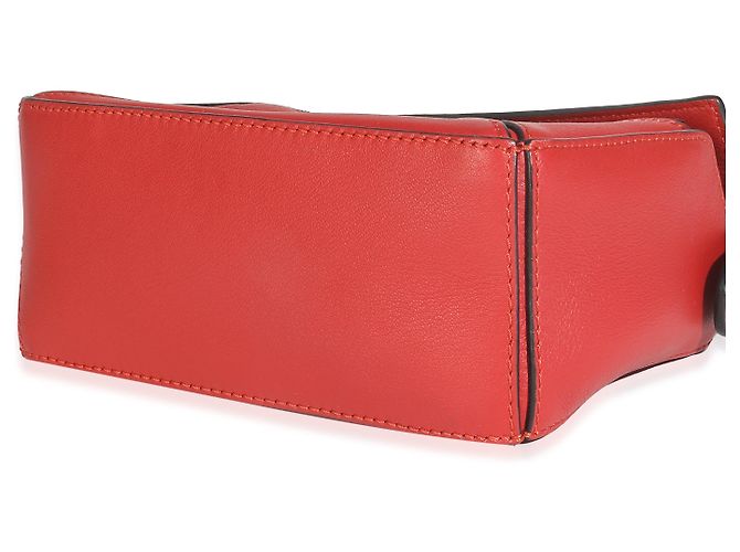 Borsa Mini Puzzle in Pelle di Vitello Scarlet Loewe Rosso - vista 6