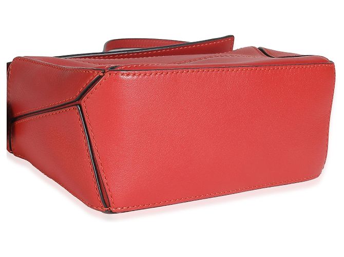 Borsa Mini Puzzle in Pelle di Vitello Scarlet Loewe Rosso - vista 7