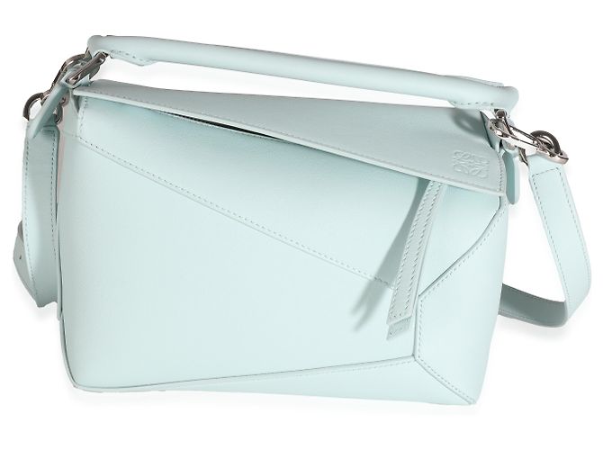 Borsa Puzzle Edge Small in pelle di vitello classica Loewe Blue Iceberg - vista 7