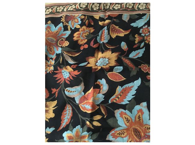 Autre Marque Sciarpa quadrata Bellodgia by Caron in seta e lana Multicolore - vista 3