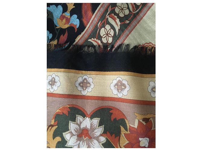 Autre Marque Sciarpa quadrata Bellodgia by Caron in seta e lana Multicolore - vista 4
