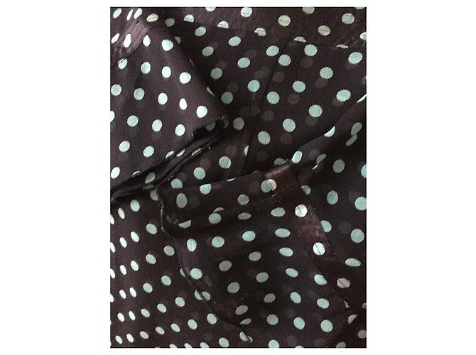 Vestido Apostrophe de seda com bolinhas verdes e preto - vista 7