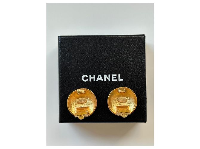 Clip CHANEL trapuntati vintage 1996 D'oro - vista 5