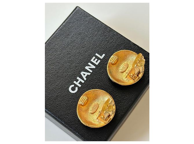 Clip CHANEL trapuntati vintage 1996 D'oro - vista 8
