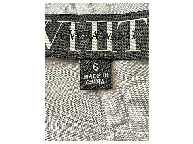 Vera Wang Abito da sera argento in satin e chiffon Grigio - vista 6
