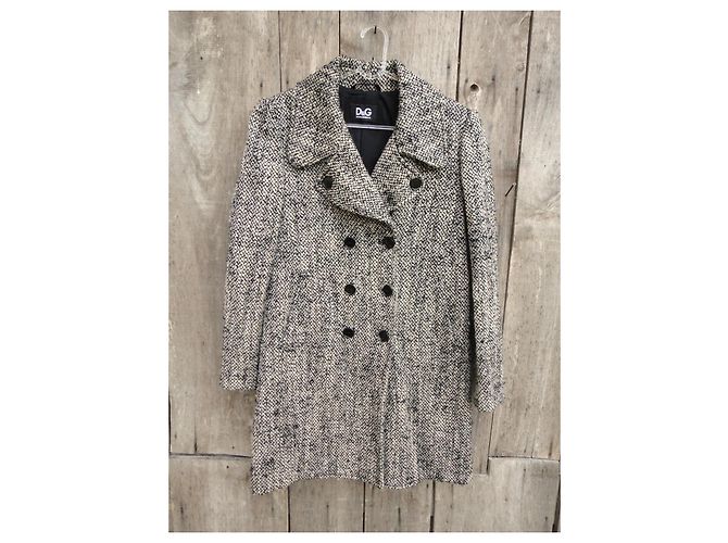 Abrigo de tweed Dolce & Gabbana negro y blanco - vista 5