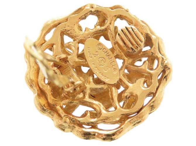 Timeless Vintage Coco Mark Gold Clip Ohrringe von Chanel Golden - Ansicht 4