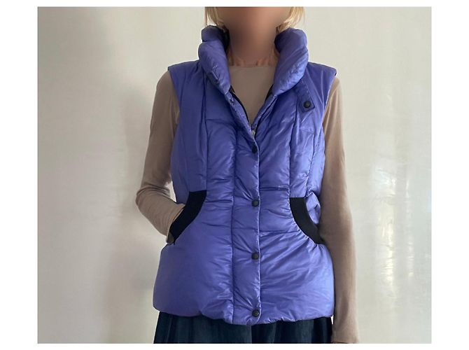 Ärmellose Weste oder Daunenjacke Marc Cain Blau-Violett Gr. 1 oder 36-38 Schwarz Lila - Ansicht 17
