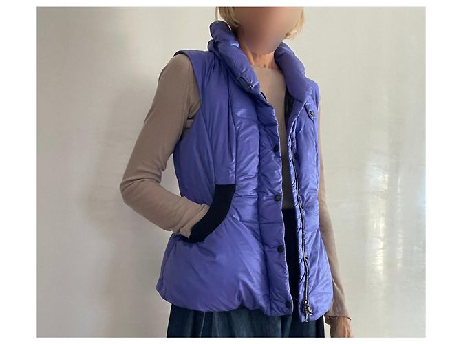 Ärmellose Weste oder Daunenjacke Marc Cain Blau-Violett Gr. 1 oder 36-38 Schwarz Lila - Ansicht 18