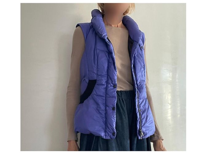 Ärmellose Weste oder Daunenjacke Marc Cain Blau-Violett Gr. 1 oder 36-38 Schwarz Lila - Ansicht 19