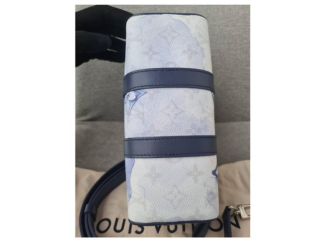 Borsa a tracolla Keepall XS Monogram Watercolor Bianco Blu di Louis Vuitton - vista 14