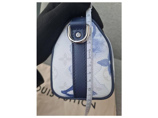 Borsa a tracolla Keepall XS Monogram Watercolor Bianco Blu di Louis Vuitton - vista 21
