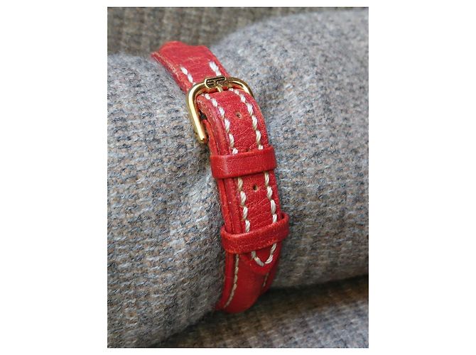 Reloj de cuarzo retro, chapado en oro Emile Pequignet, ref. 3512 Hecho en Francia Roja Dorado - vista 10