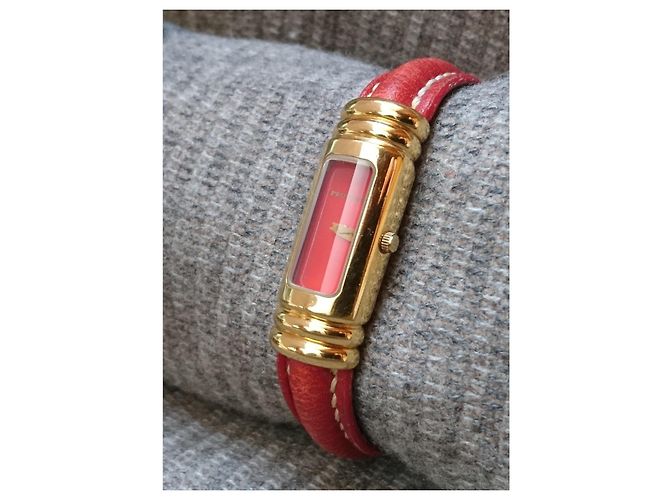 Reloj de cuarzo retro, chapado en oro Emile Pequignet, ref. 3512 Hecho en Francia Roja Dorado - vista 11