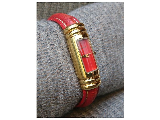 Reloj de cuarzo retro, chapado en oro Emile Pequignet, ref. 3512 Hecho en Francia Roja Dorado - vista 2